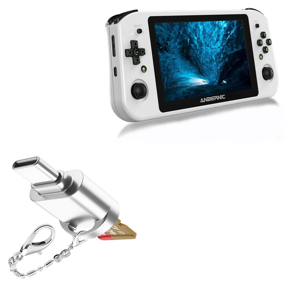 BoxWave Adapter Compatible with Daxceirry WIN600 Video Handheld PC Game Console - Micro SD Card miniReader, USB Type-C OTG Reader USB3.0 Adapter Keychain - Metallic Silver