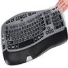 CaseBuy Keyboard Cover with Large Letters Compatible with Logitech K350 MK550 MK570 Wireless Wave Ergonomic Keyboard Protector with Oversized Print Letters -Black view 1