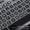 CaseBuy Keyboard Cover with Large Letters Compatible with Logitech K350 MK550 MK570 Wireless Wave Ergonomic Keyboard Protector with Oversized Print Letters -Black view 2