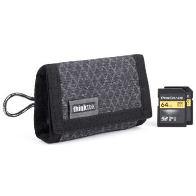 Think Tank Secure Pixel Pocket Rocket Mini Folding Wallet for 4 CFast or 4 CF Express Type B Memory Cards (Black Slate)