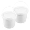 Healeved 2L Food Storage Bucket with Lid and Handle - Portable Round Plastic Container for Food and Toy Organization in Home Office and Restaurant - 6 Inch Compact Sealed Bucket view 1