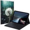 BREIDMKFM Keyboard Case for Samsung Galaxy Tab A 10.1 2019, Galaxy Tab A 10.1 SM-T510/SM-T515/SM-T517 Smart Tablet Cover with Detachable Wireless Bluetooth Keyboard, White Dandelions view 1