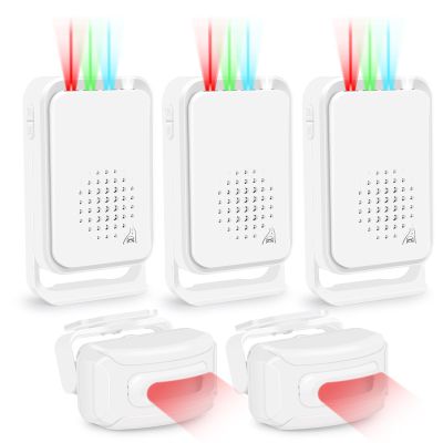 GreenCycle Wireless Driveway Alert Motion Alarm Outside Motion Sensor Detector Doorbell Chime Kit Waterproof Weatherproof DIY Home Security for Garden Shed Indoor Office Elderly Visitor3Alarms2Sensors