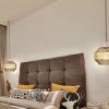 SteFik Glass Pendant Light Post-Modern Bedroom Single-Headed Chandelier, Engraved Glass Ceiling Hanging Lamp - Light Luxury Dining Room Bar Lamps Interesting Life,Pendant view 4