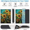 BREIDMKFM Keyboard Case for Samsung Galaxy Tab A 10.1 2019, Galaxy Tab A 10.1 SM-T510/SM-T515/SM-T517 Smart Tablet Cover with Detachable Wireless Bluetooth Keyboard, Sunflowers Painting view 3