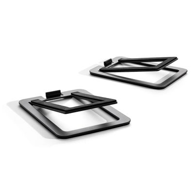 Audioengine DS2M Metal Speaker Stands Pair - Tilted Steel Bookshelf Speaker Stands for PC, Gaming, and Studio Use - Black