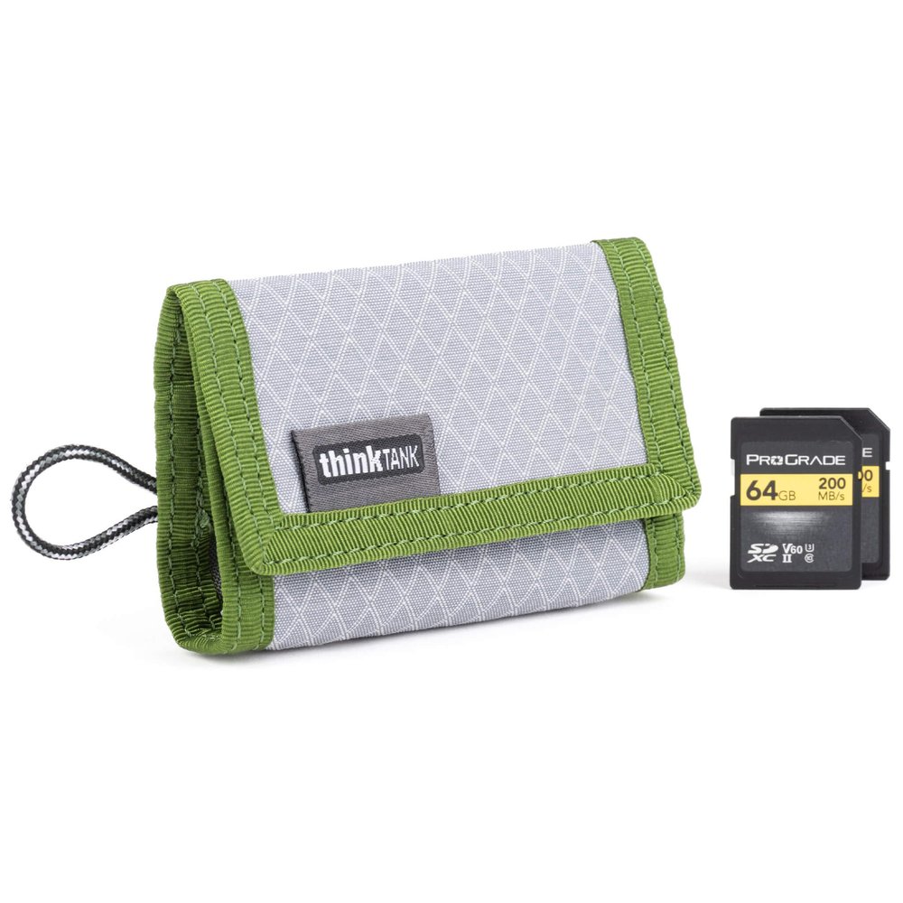 Think Tank Secure Pixel Pocket Rocket Mini Folding Wallet for 4 CFast or 4 CF Express Type B Memory Cards (Highland Green)