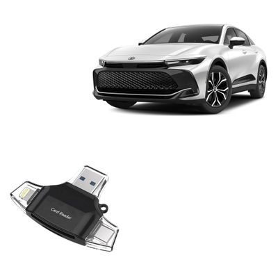 BoxWave Smart Gadget Compatible with Toyota 2024 Crown Platinum Display (12.3 in) - AllReader SD Card Reader, microSD Card Reader SD Compact USB - Jet Black