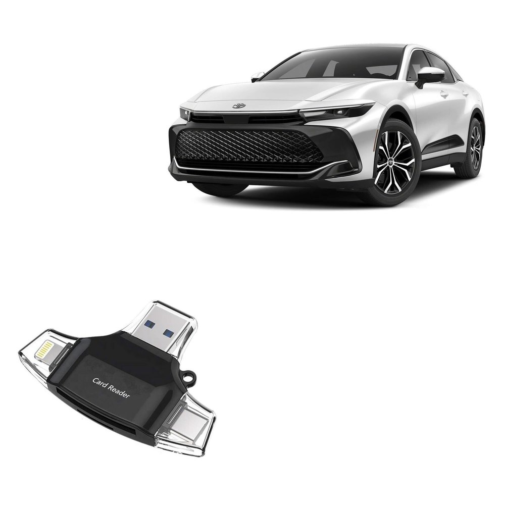 BoxWave Smart Gadget Compatible with Toyota 2024 Crown Platinum Display (12.3 in) - AllReader SD Card Reader, microSD Card Reader SD Compact USB - Jet Black