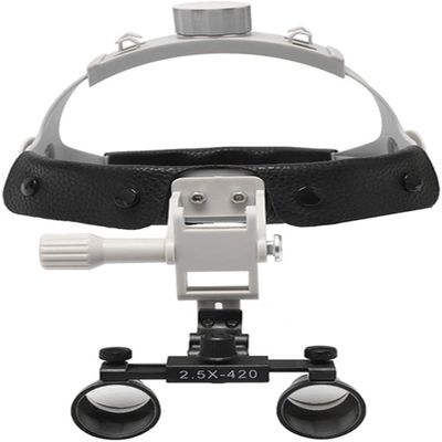 2.5X 420MM Binocular Magnifier Loupes Optical Glasses,Adjustable Headband Magnifying Glass DY-107 (Black)