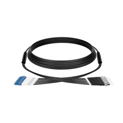 HYX FIBER CABLE 6 Strand LC to ST Single Mode OS2 9/125um Optical Patch Cord 6 Core Industrial Outdoor Armored Duplex TPU OD 5mm Optic Patch Cable Length 15M/49FT