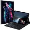 BREIDMKFM Keyboard Case for Kindle Fire HD 10 & 10 Plus Tablet (13th/11th Gen, 2023/2021 Release) 10.1", Smart Tablet Cover with Detachable Wireless Bluetooth Keyboard, Howling Wolf view 1