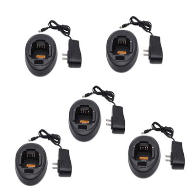 (5 Pack) Charger Compatible for Motorola CP185 CP100D CP476 CP477 CP1300 CP1600 CP1660 EP350 P140 P145 P160 Radio PMNN4476A PMNN4081AR PMNN4080 PMLN5398 PMLN5228A