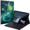 BREIDMKFM Keyboard Case for Kindle Fire HD 10 & 10 Plus Tablet (13th/11th Gen, 2023/2021 Release) 10.1", Smart Tablet Cover with Detachable Wireless Bluetooth Keyboard, Green Starry Night view 1