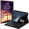 BREIDMKFM Keyboard Case for Kindle Fire HD 8 & 8 Plus Tablet (12th/10th Gen, 2022/2020 Release) 8", Smart Tablet Cover with Detachable Wireless Bluetooth Keyboard, Jesus Bible Cross Christian view 1