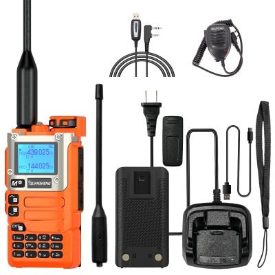 Quansheng UV-K5(8) Radio USB-C Charging Cable Two Way Radio Long Range with NOAA for Adults 5W U/V Dual Band DTMF AM FM Walkie Talkie with Speaker Mic and Cable