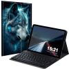 BREIDMKFM Keyboard Case for Kindle Fire HD 8 & 8 Plus Tablet (12th/10th Gen, 2022/2020 Release) 8", Smart Tablet Cover with Detachable Wireless Bluetooth Keyboard, Wolf B view 1
