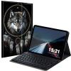BREIDMKFM Keyboard Case for Kindle Fire HD 8 & 8 Plus Tablet (12th/10th Gen, 2022/2020 Release) 8", Smart Tablet Cover with Detachable Wireless Bluetooth Keyboard, Dreamcatcher Wolf view 1