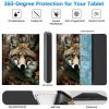 BREIDMKFM Keyboard Case for Kindle Fire HD 10 & 10 Plus Tablet (13th/11th Gen, 2023/2021 Release) 10.1", Smart Tablet Cover with Detachable Wireless Bluetooth Keyboard, Forest Wolf view 3
