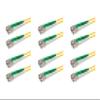 SpeedyFiberTX 6-Pack 1.5 Meter FC/A to FC/A Fiber Optic Patch Cable, Green and White Boots, Corning SMF-28 Ultra Single-Mode 9/125um Optical Fiber, Duplex Yellow Riser OFNR Cable Jacket view 1