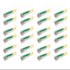 SpeedyFiberTX 12-Pack 30 Meter FC/A to FC/A Fiber Optic Patch Cable, Green and White Boots, Corning SMF-28 Ultra Single-Mode 9/125um Optical Fiber, Duplex Yellow Riser OFNR Cable Jacket view 1