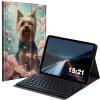 BREIDMKFM Keyboard Case for Kindle Fire HD 8 & 8 Plus Tablet (12th/10th Gen, 2022/2020 Release) 8", Smart Tablet Cover with Detachable Wireless Bluetooth Keyboard, Sakura Dog view 1