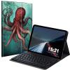 BREIDMKFM Keyboard Case for Kindle Fire HD 8 & 8 Plus Tablet (12th/10th Gen, 2022/2020 Release) 8", Smart Tablet Cover with Detachable Wireless Bluetooth Keyboard, Octopus view 1
