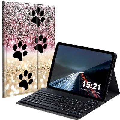 BREIDMKFM Keyboard Case for Kindle Fire Max 11 Case (13th Generation, 2023 Release) 11", Fire Max 11 2023 Tablet Cover with Detachable Wireless Bluetooth Keyboard, Black Dog Paw Sparkles