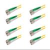 SpeedyFiberTX 4-Pack 10 Meter FC/A to FC/A Fiber Optic Patch Cable, Green and White Boots, Corning SMF-28 Ultra Single-Mode 9/125um Optical Fiber, Duplex Yellow Riser OFNR Cable Jacket view 1