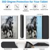 BREIDMKFM Keyboard Case for Kindle Fire Max 11 Case (13th Generation, 2023 Release) 11", Fire Max 11 2023 Tablet Cover with Detachable Wireless Bluetooth Keyboard, Watercol Painting Horse view 3