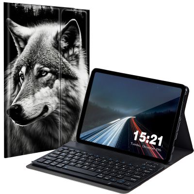 BREIDMKFM Keyboard Case for Kindle Fire Max 11 Case (13th Generation, 2023 Release) 11", Fire Max 11 2023 Tablet Cover with Detachable Wireless Bluetooth Keyboard, Lonely Wolf