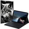 BREIDMKFM Keyboard Case for Kindle Fire Max 11 Case (13th Generation, 2023 Release) 11", Fire Max 11 2023 Tablet Cover with Detachable Wireless Bluetooth Keyboard, Lonely Wolf view 1