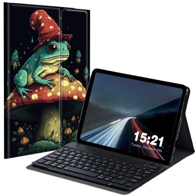 BREIDMKFM Keyboard Case for Kindle Fire Max 11 Case (13th Generation, 2023 Release) 11", Fire Max 11 2023 Tablet Cover with Detachable Wireless Bluetooth Keyboard, Mushroom Frog