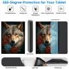 BREIDMKFM Keyboard Case for Kindle Fire Max 11 Case (13th Generation, 2023 Release) 11", Fire Max 11 2023 Tablet Cover with Detachable Wireless Bluetooth Keyboard, Blue Red Rose Wolf view 3