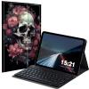 BREIDMKFM Keyboard Case for Kindle Fire Max 11 Case (13th Generation, 2023 Release) 11", Fire Max 11 2023 Tablet Cover with Detachable Wireless Bluetooth Keyboard, Pink Peony Skull view 1