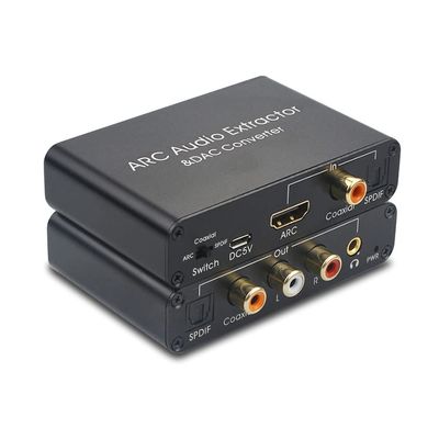 HDMI ARC Adapter 192KHz DAC Converter, Alanph ARC Audio Extractor Support Digital HDMI to Analog Stereo Audio RCA L/R Coaxial SPDIF & 3.5mm Jack Adapter for TV