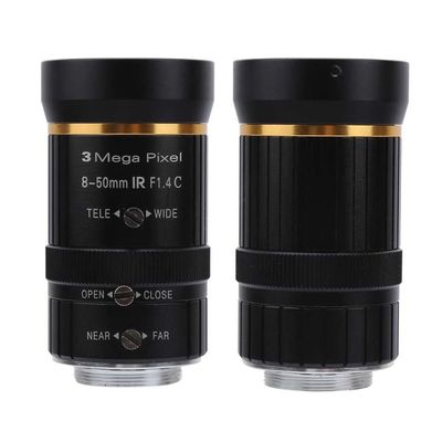 Two pcs 8-50mm C-Mount Zoom Lens for HD Cameras, 3 megapixel Camera Lens with C-CS Adapter, Industrial Telescope Lens