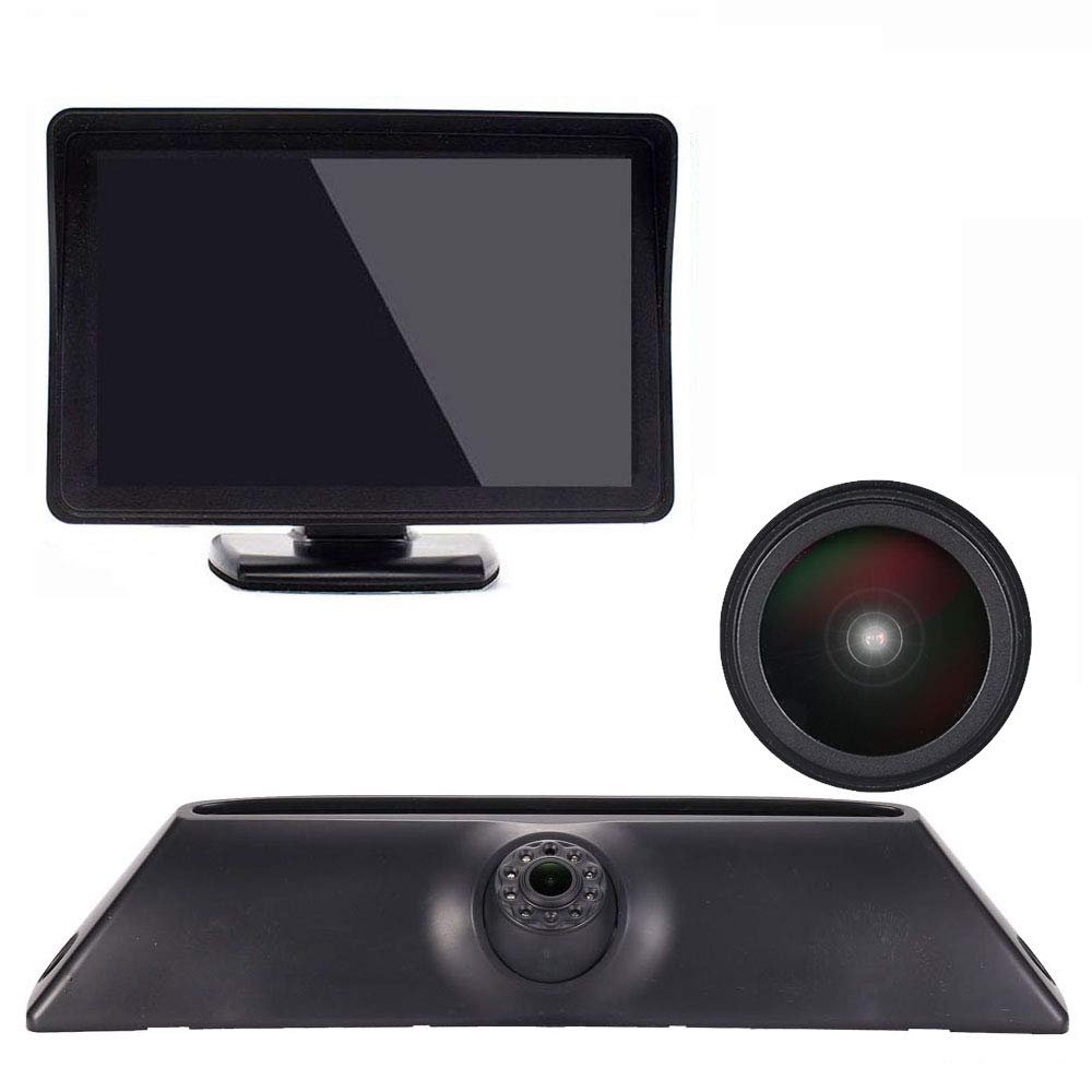 18 mm Lens Reversing Camera + 4.3 Inch TFT LCD Screen Monitor Brake Light Car Roof Reversing Camera Replacement for Fiat Iveco Daily 4 Gen 2011-2014