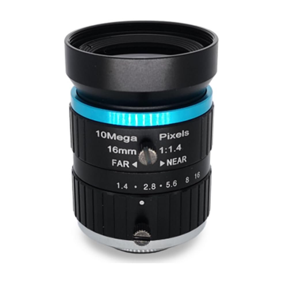 16mm 10 Megapixel C-Mount Lens, with C-CS Adapter, Fixed 16mm Focal Length