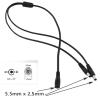YSJJZRL 70cm 1 Female to 2/3/4/5/8/10 Male 5.5x2.5mm CCTV DC Power Supply Splitter Cable (DC 5.5x2.5mm 1 to 2) view 2