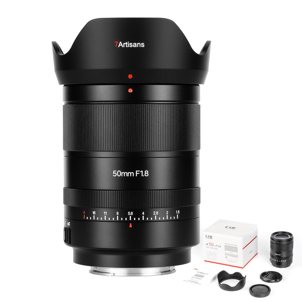 7artisans AF 50mm F1.8 Camera Lens for Sony E Mount,Full Frame,Large Aperture,Prime,STM Auto Manual Focus Camera Lenses,Face/Eye Auto Focus,for Portraiture/Street Photography/Humanistic Subjects