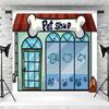 12x8ft Cartoon Pet Shop Backdrop Cute Pets Storefront Photography Background Kids 1st Birthday Baby Shower Party Video Wallpaper Decorations Supplies Photo Booth Props view 3