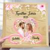 Together Since 2023 Picture Frame Light Box Personalized Couple Name Photo Shadow Box with Warm LED Lights Flower Infinite Heart Wooden Memory Box Valentine's Day Decor Gift for Lover Girlfriend Wife view 2