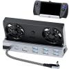 Dual Cooling Fans 12 in 1 Steam Deck Docking Station with 4K@60Hz 2.0,6 USB Ports,1000Mbps,USB-C 100W PD,40Gbps Adapter for Steam Deck/Rog Ally/Switch/Legion Go view 1