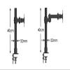DL-T801L 10-27" Steel 60cm High Single Tv Desktop Stand LCD Table Mount Bracket Holder for 10"-27" VESA100X100 75X75 9.9kg (Color : LCD-T800L) view 3