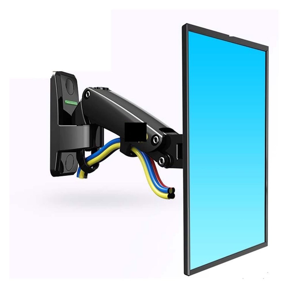 F120 17-27" Aluminum GS Gas Spring 360 Rotate Full Motion TV Wall Mount Bracket LCD Monitor Wall Mount Stand Screen Holder (Color : Black)
