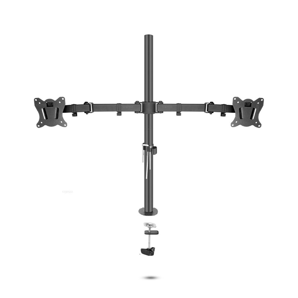 (40cm) DL-T902-240II Full Motion Dual Monitor Desktop Stand Holder 10"-27" Clamp Grommet Hole Base PC Mount Foldable Arm 12kg (Color : DL-T902-240-G)