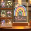 Greaxid Personalized Night Light for Kids Custom Engraved Name Acrylic LED Lights with Wood Base for Nursery Bedroom Decor Night Lamp, Customized Birthday Gifts for Boy and Girl,Rainbow view 1