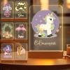 Greaxid Personalized Night Light for Kids Custom Engraved Name Acrylic LED Lights with Wood Base for Nursery Bedroom Decor Night Lamp, Customized Birthday Gifts for Boy and Girl,Unicorn view 1