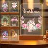 Greaxid Personalized Night Light for Kids Custom Engraved Name Acrylic LED Lights with Wood Base for Nursery Bedroom Decor Night Lamp, Customized Birthday Gifts for Boy and Girl,UnicornFlower view 1
